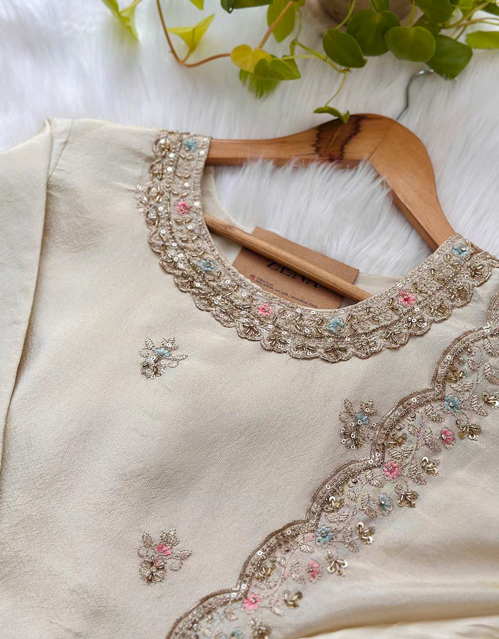 Tissue Silk Handwork Party Wear Suit โ A Touch of Luxury & Elegance โจ - Image 3