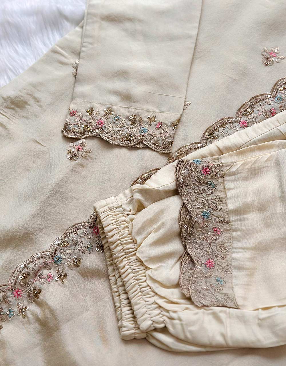 Tissue Silk Handwork Party Wear Suit โ A Touch of Luxury & Elegance โจ - Image 4