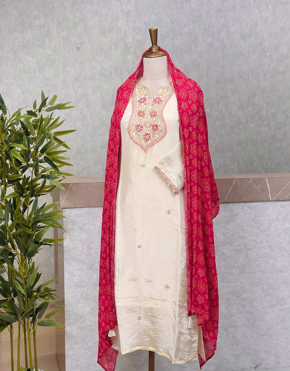 Tissue Silk Ready-to-Wear Kurti Set 🌟