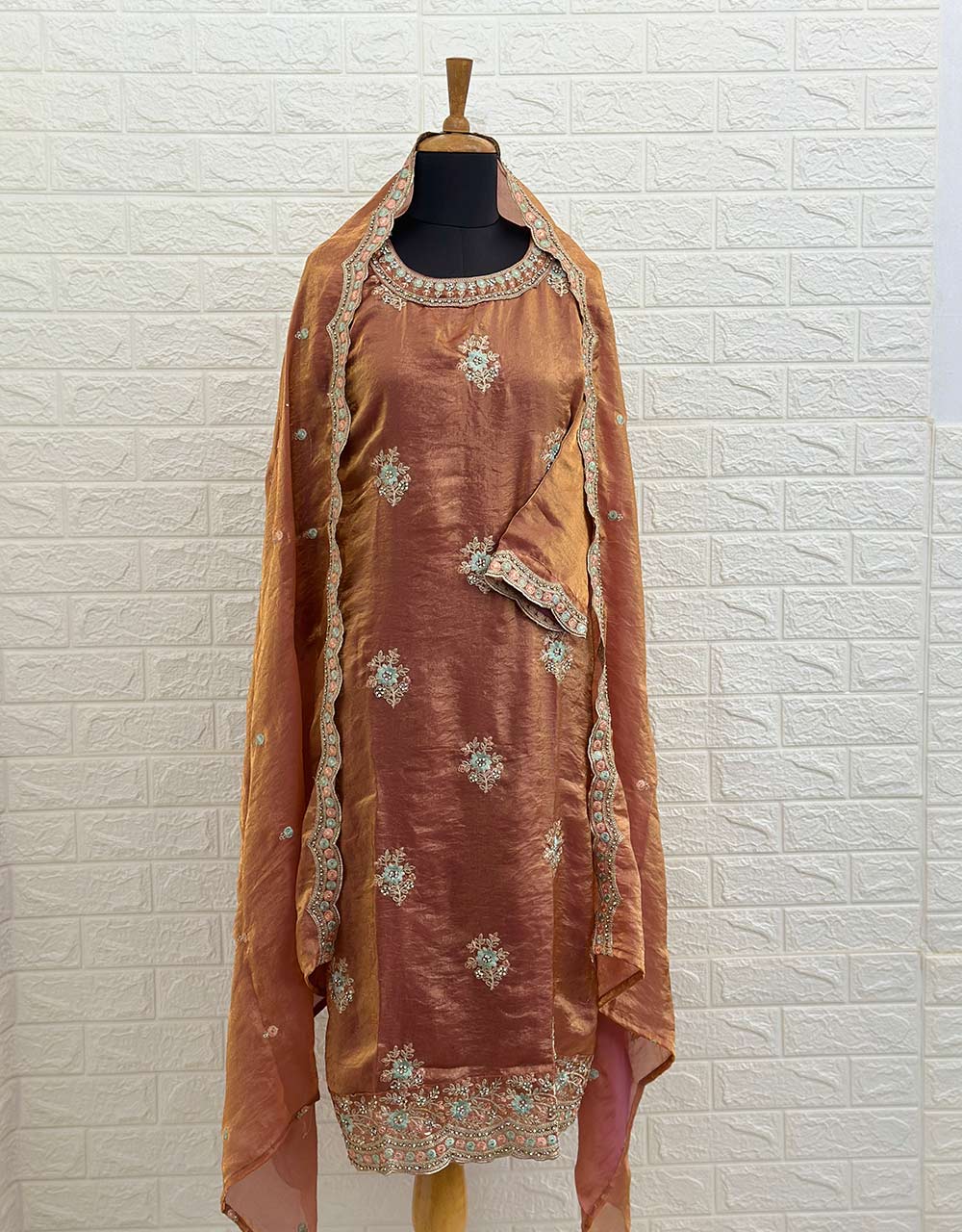 Ready-to-Wear Shimmer Silk Partywear Suit 🌟 - Image 7