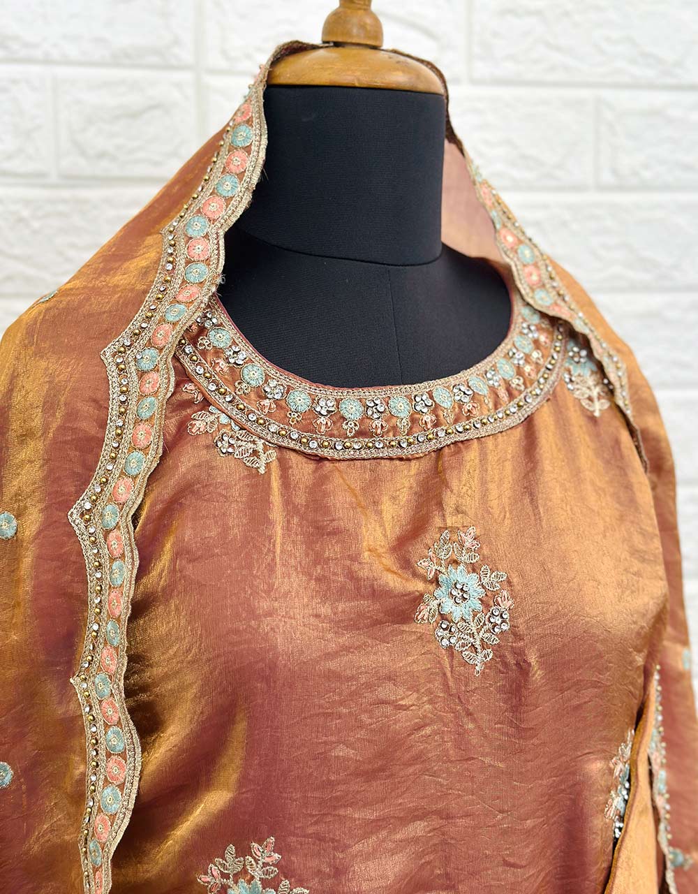 Ready-to-Wear Shimmer Silk Partywear Suit 🌟 - Image 8