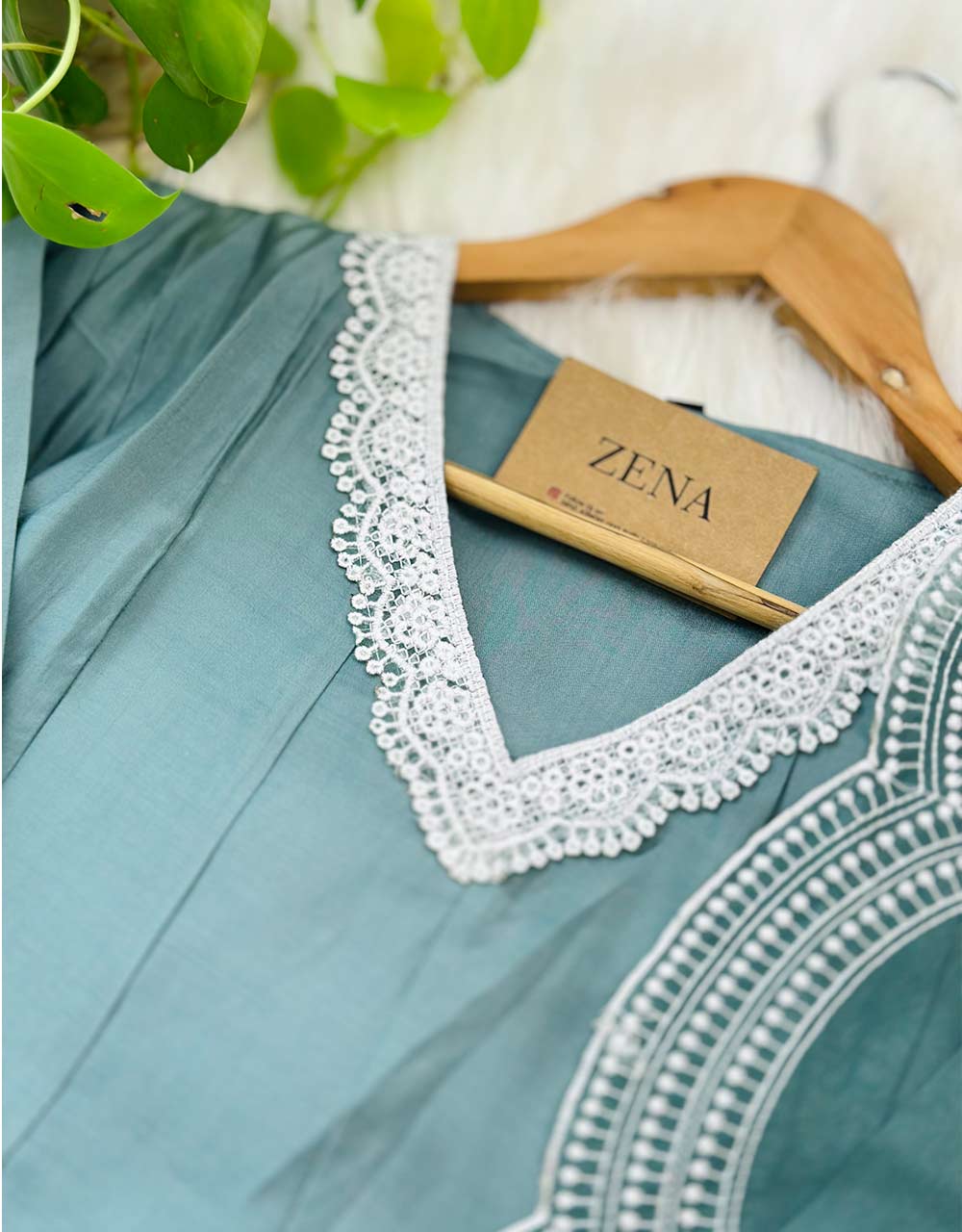 Graceful Charm β READY TO WEAR MUL COTTON KURTI SET WITH ORGANZA DUPATTA β¨ - Image 3