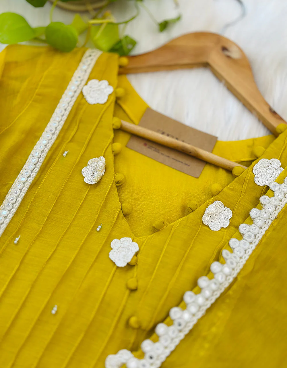 READY TO WEAR PURE MULTIPLE CHANDERI ANARKALI KURTI SET ✨ - Image 3