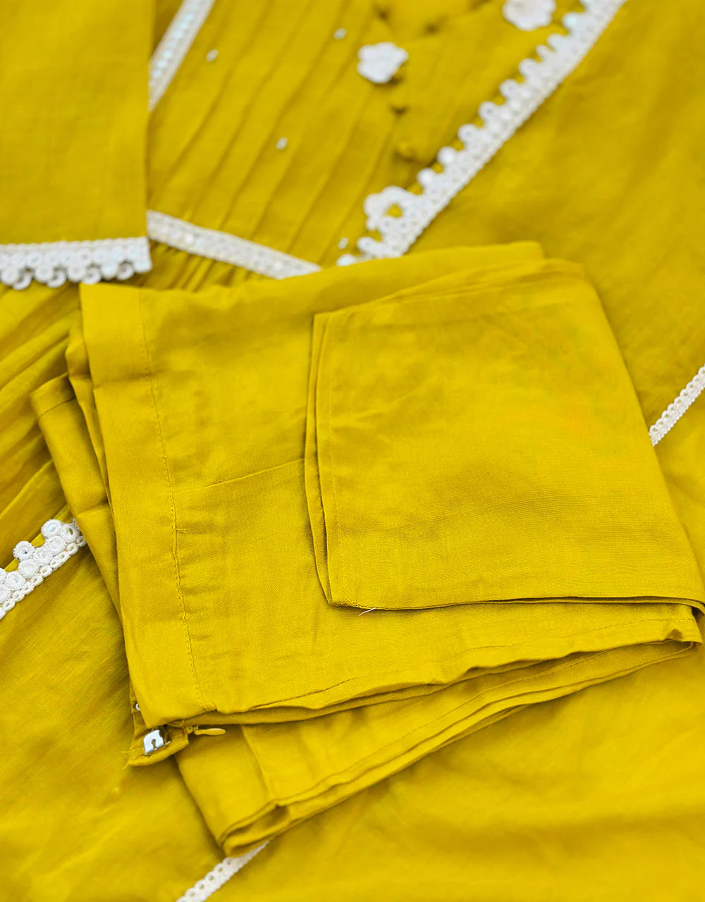 READY TO WEAR PURE MULTIPLE CHANDERI ANARKALI KURTI SET ✨ - Image 4