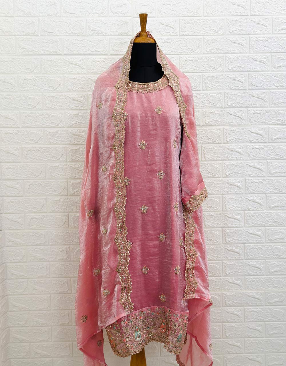 Ready-to-Wear Shimmer Silk Partywear Suit 🌟 - Image 6