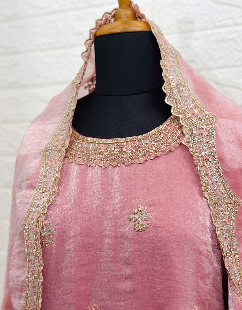 Ready-to-Wear Shimmer Silk Partywear Suit 🌟 - Image 7