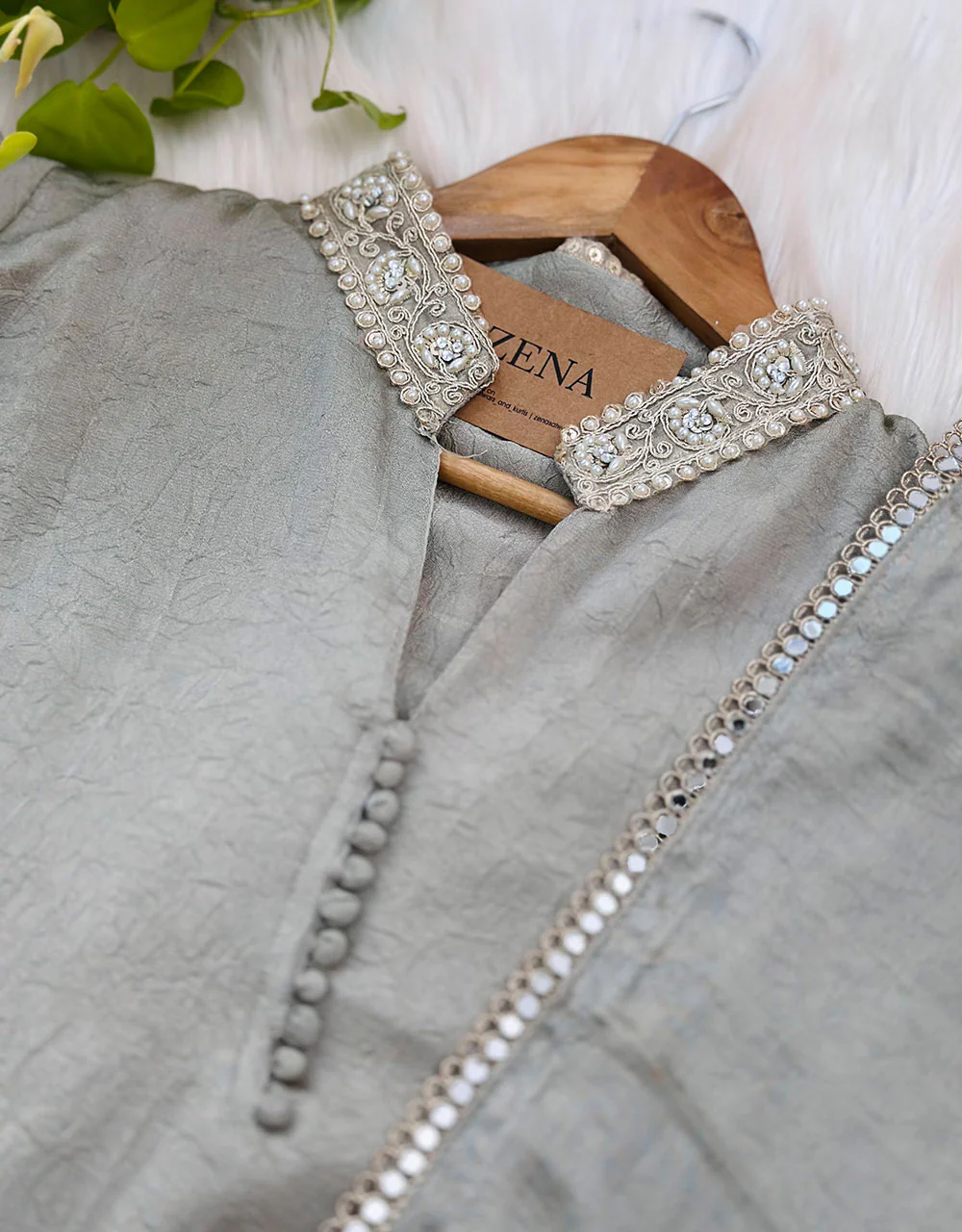 Ready to Wear Crushed Tissue Silk Kurti Set โจ - Image 4
