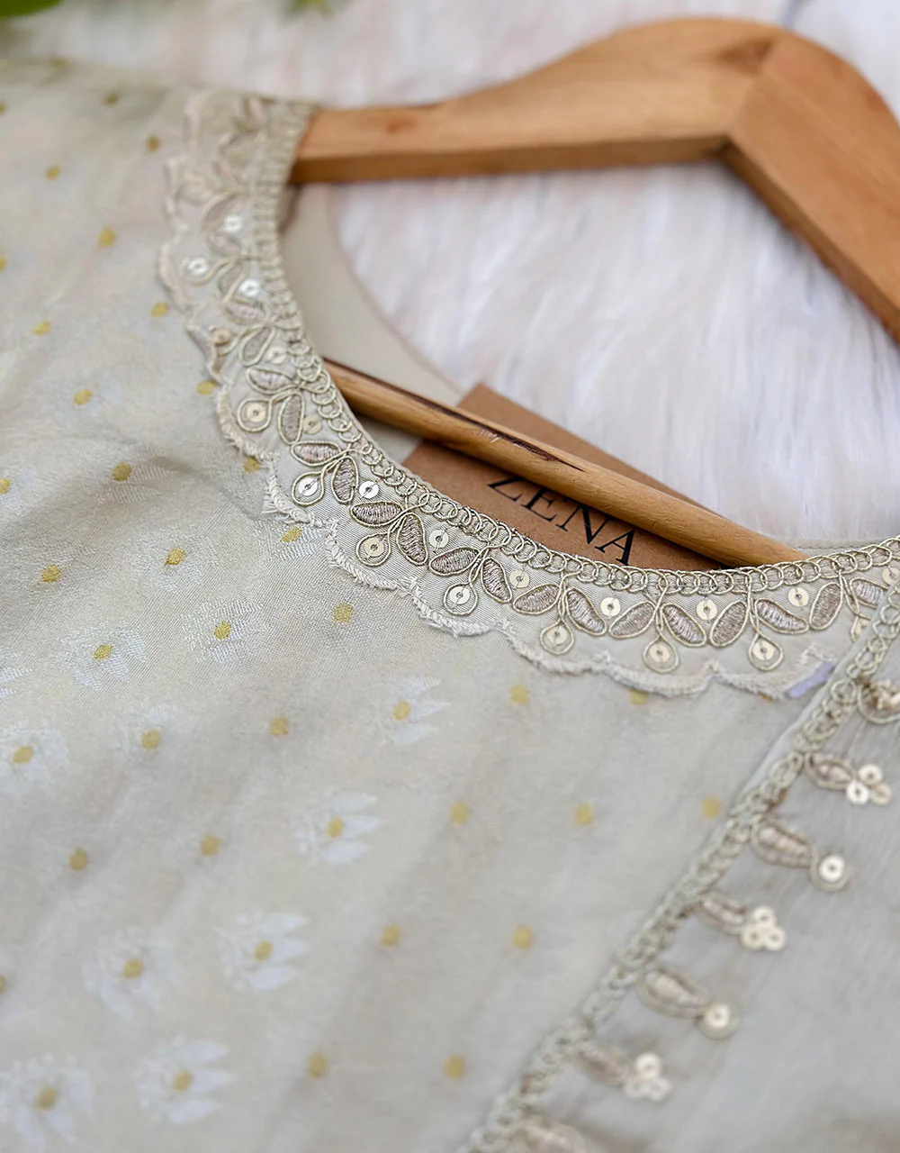 READY TO WEAR SHIMMER TISSUE SILK KURTI SET β¨ - Image 4