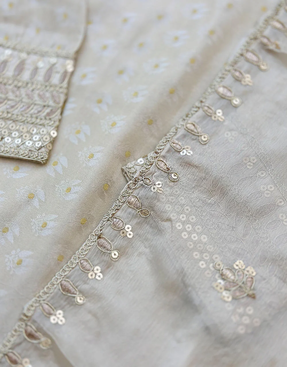 READY TO WEAR SHIMMER TISSUE SILK KURTI SET β¨ - Image 5