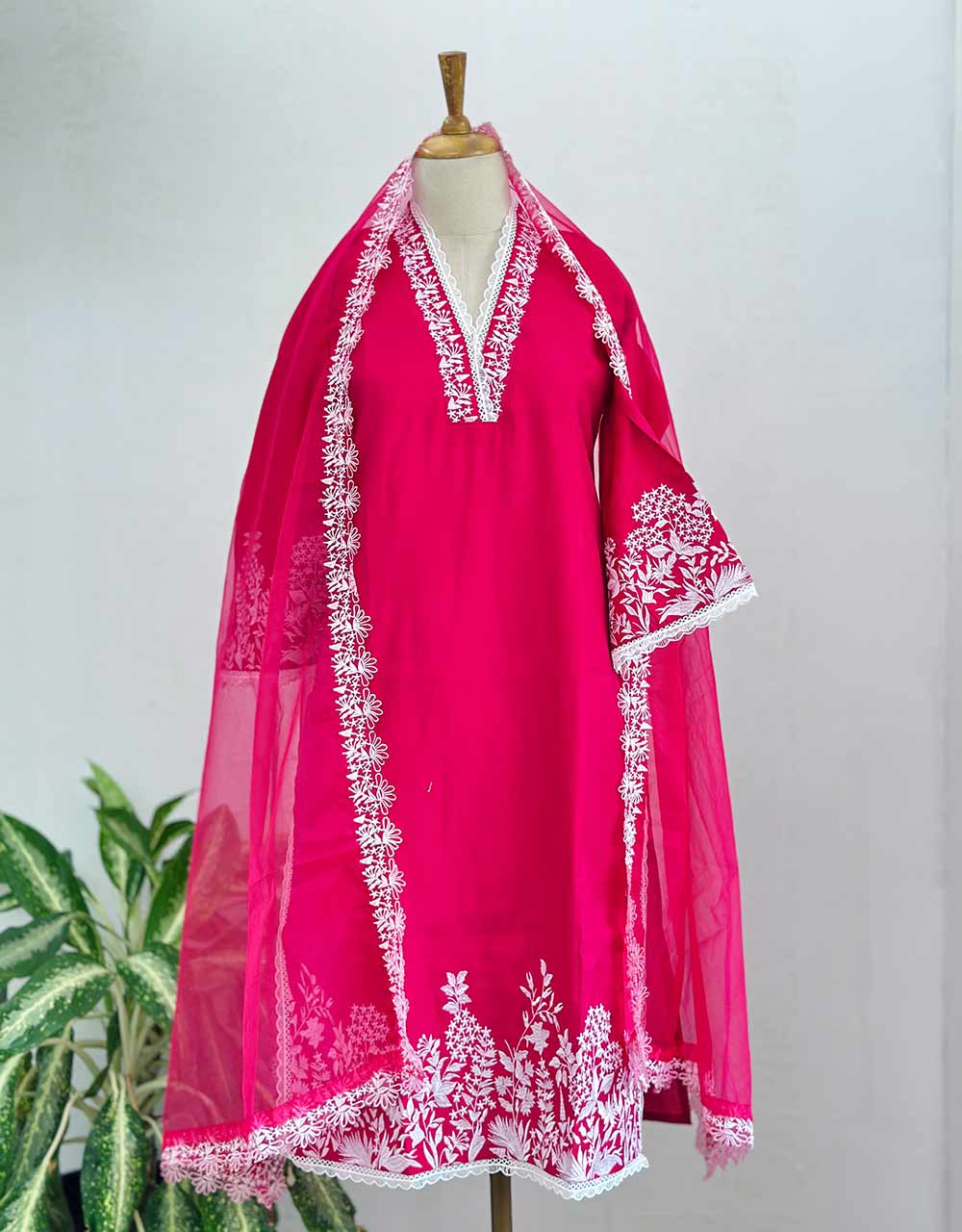 READY TO WEAR MUL COTTON KURTI SET WITH ORGANZA DUPATTA ✨ - Image 4