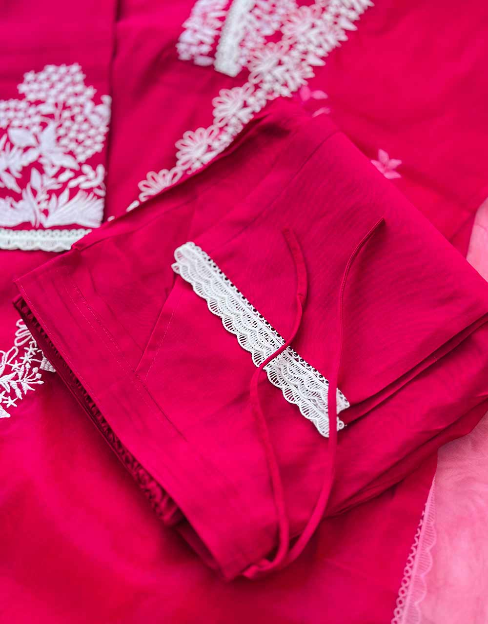 READY TO WEAR MUL COTTON KURTI SET WITH ORGANZA DUPATTA ✨ - Image 7