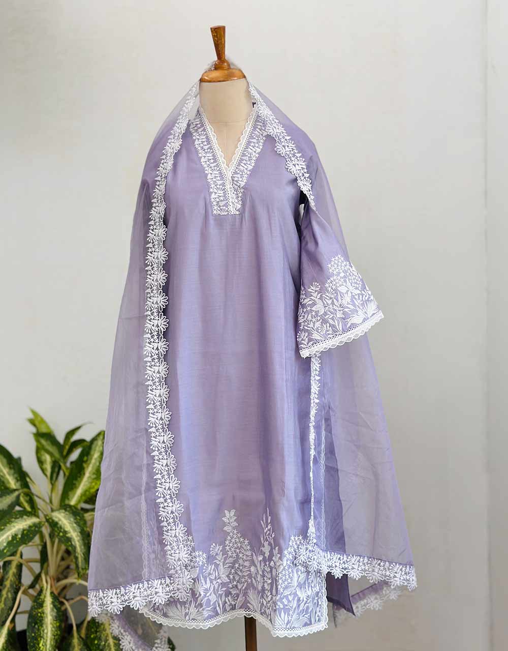 READY TO WEAR MUL COTTON KURTI SET WITH ORGANZA DUPATTA ✨ - Image 9
