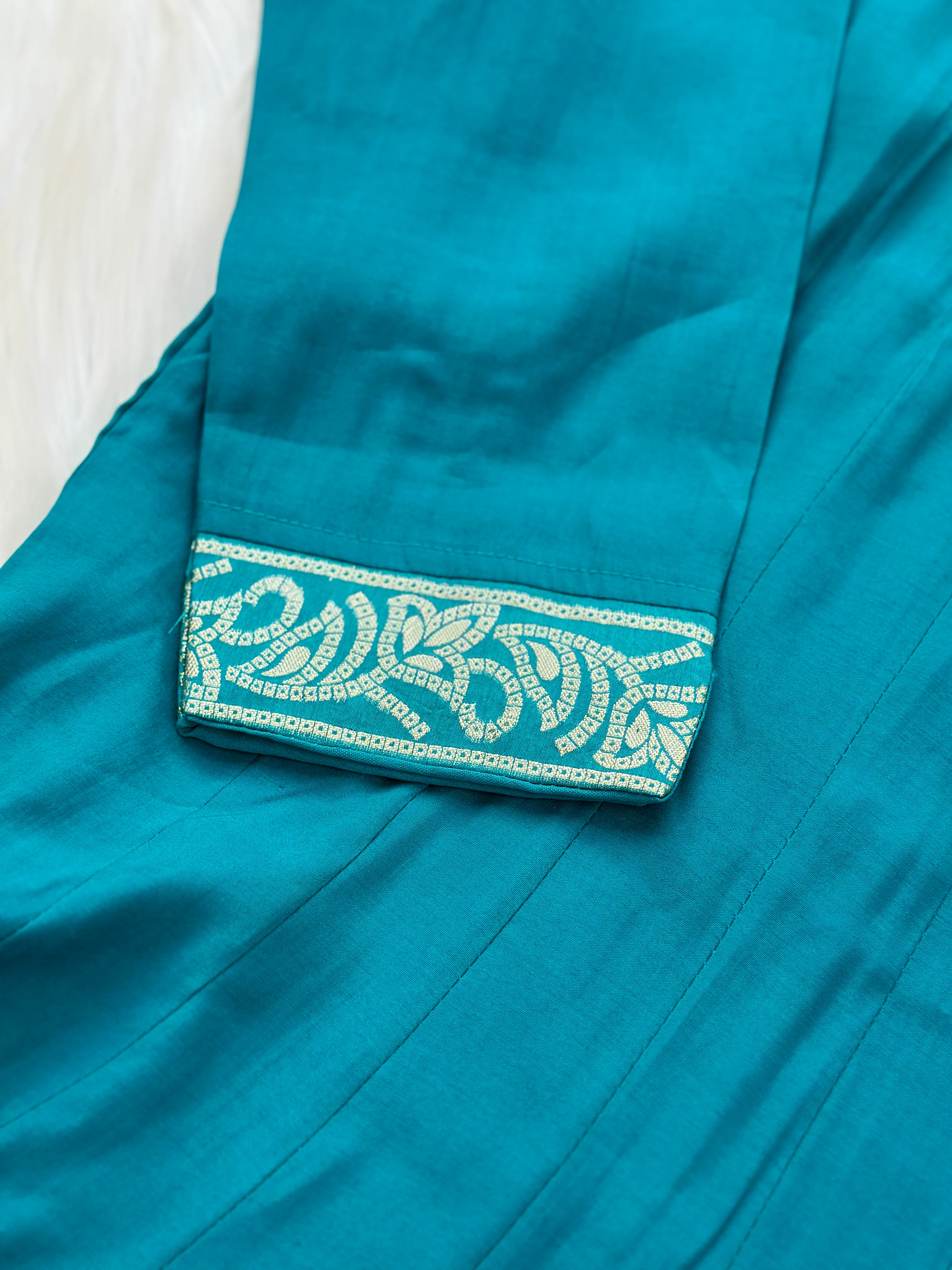 Roman silk hand work Anarkali kurti set - Image 5