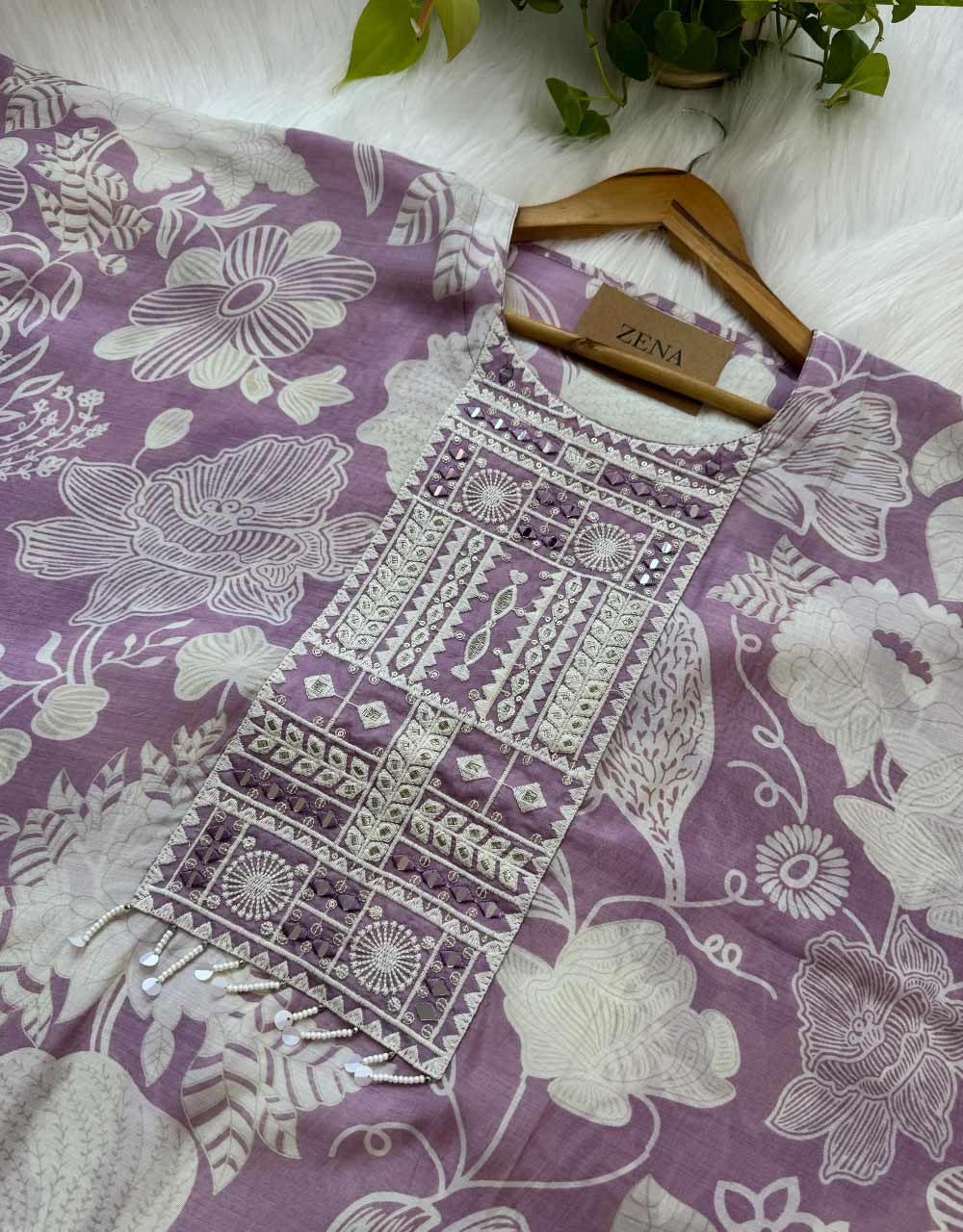 Pure Muslin Semi-Stitched Party Wear Suit โจ - Image 4