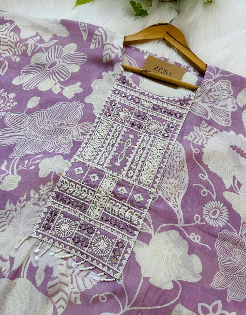 Pure Muslin Semi-Stitched Party Wear Suit โจ - Image 5