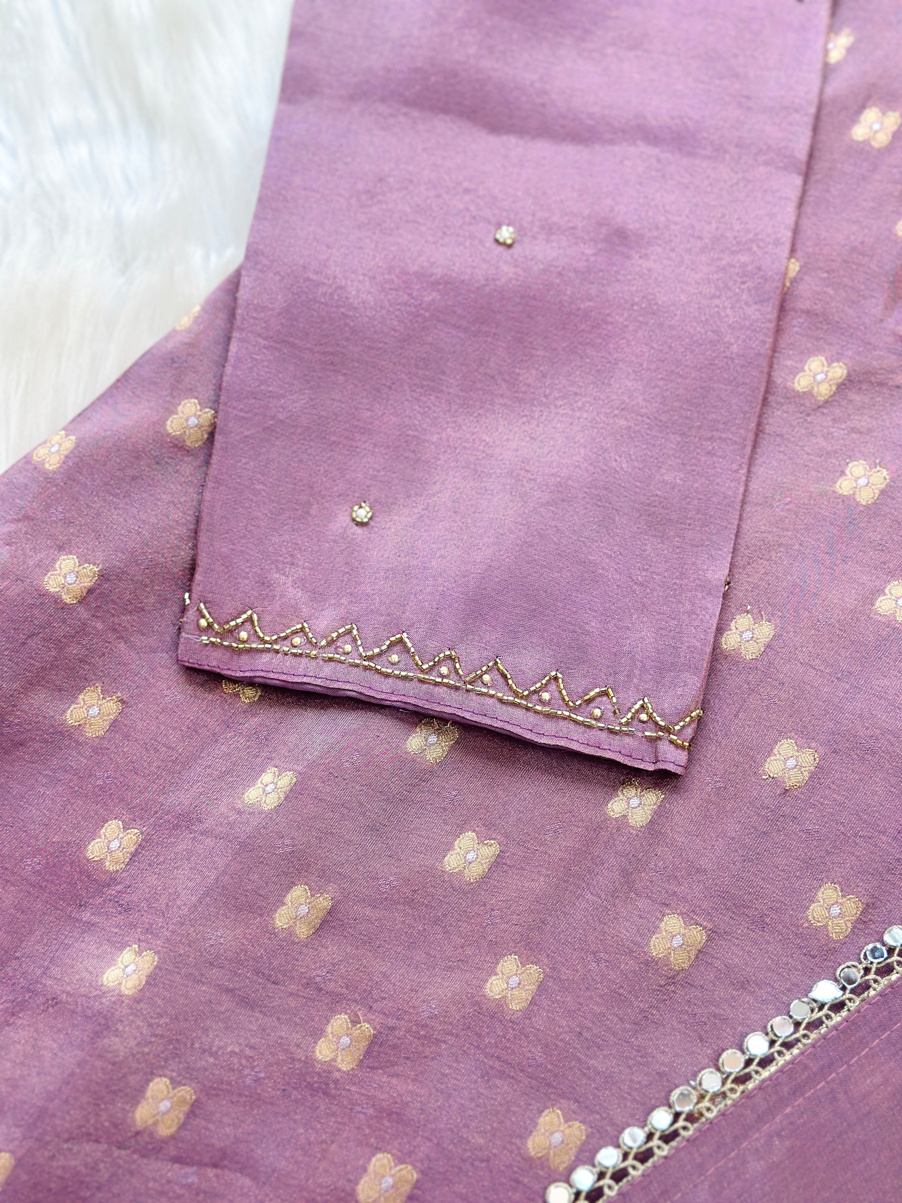 Tissue silk hand work kurti set - Image 4