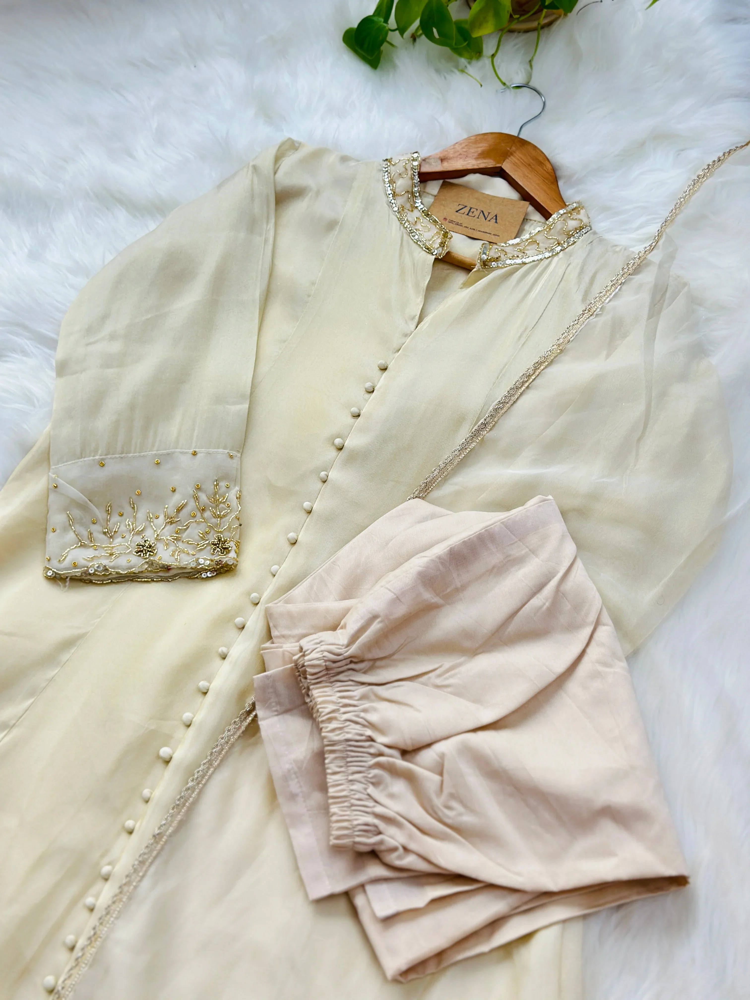 Tissue Silk Hand Work Kurti Set – Lightweight Elegance for Every Occasion - Image 3