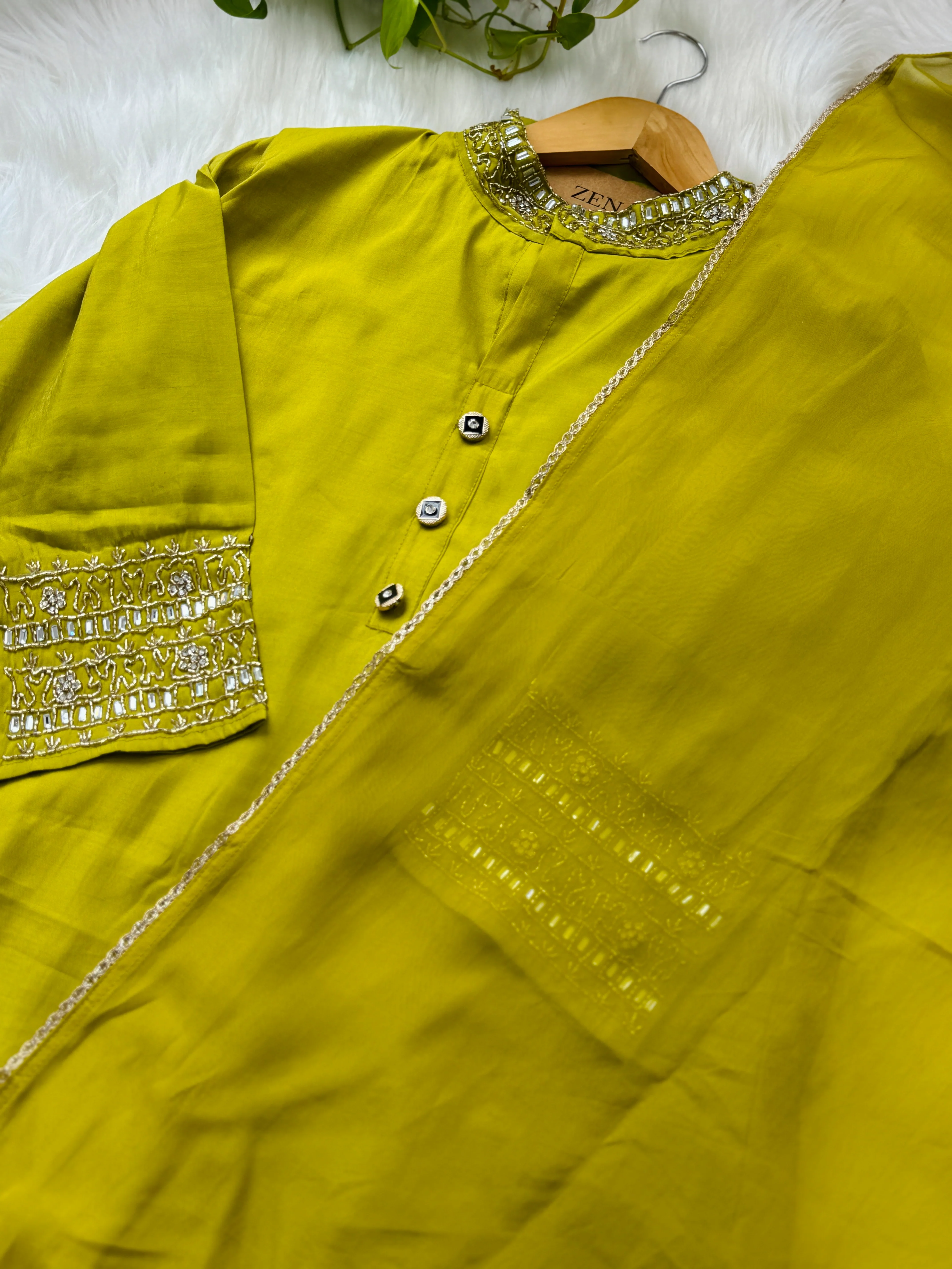 Tissue Silk Handwork Party Wear Suit – Celebrate in Sheer Elegance - Image 3