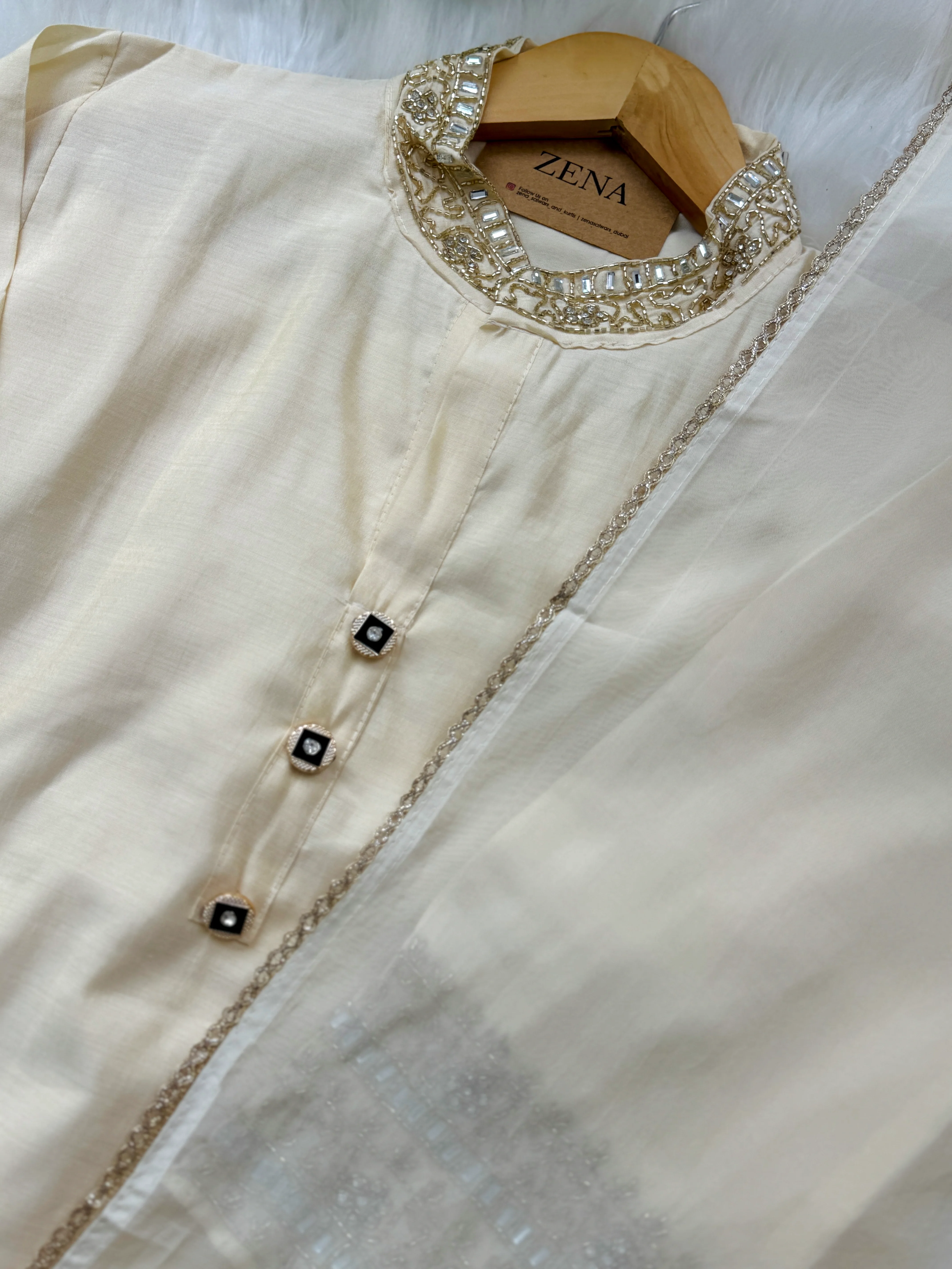 Tissue Silk Handwork Party Wear Suit – Celebrate in Sheer Elegance - Image 3