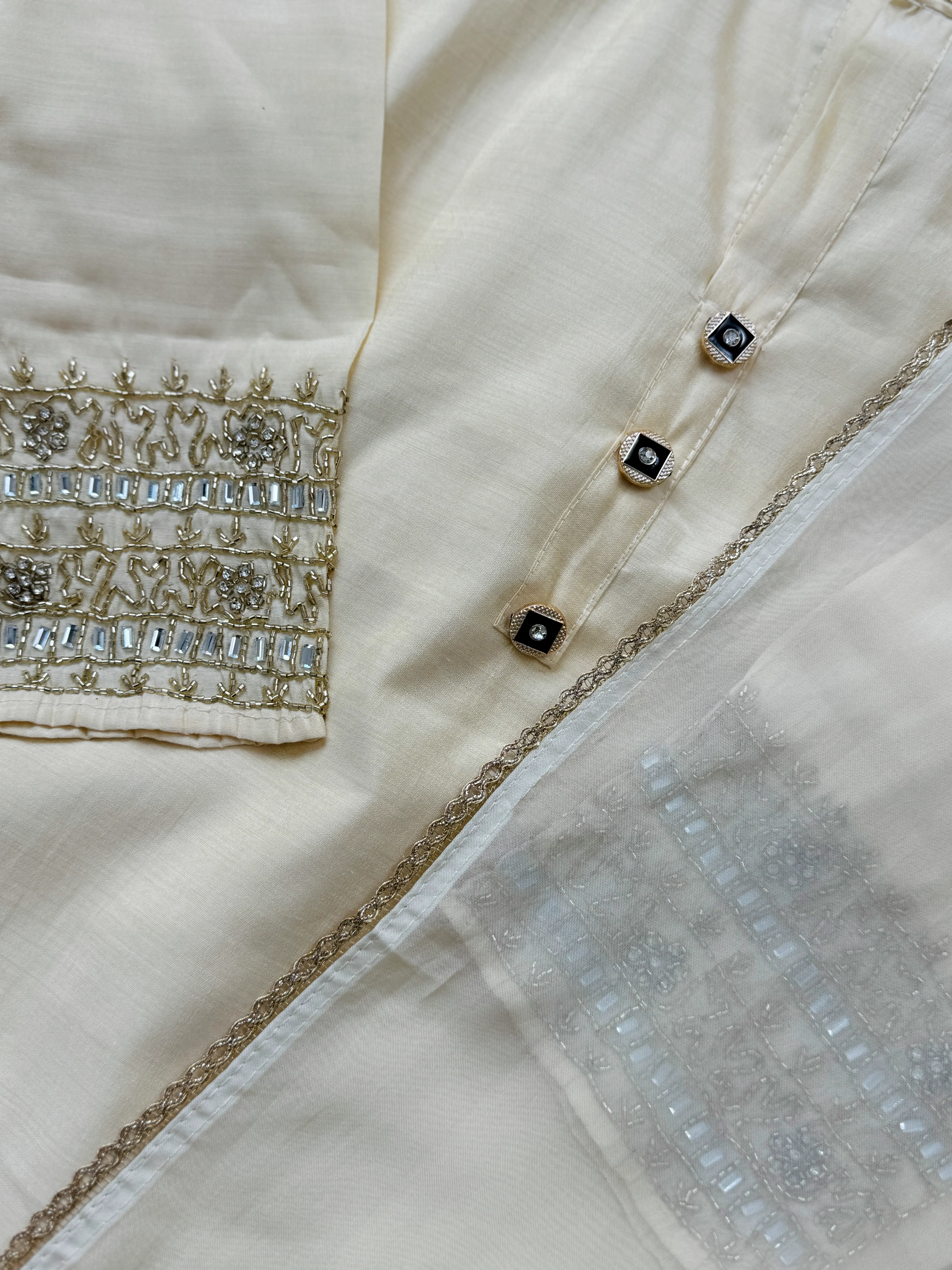 Tissue Silk Handwork Party Wear Suit – Celebrate in Sheer Elegance - Image 4