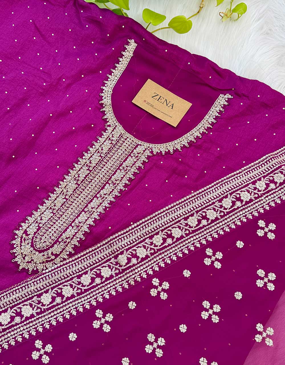Unstitched Silk Party Wear Suit Fabric โ Luxurious & Customizable Elegance โจ - Image 4