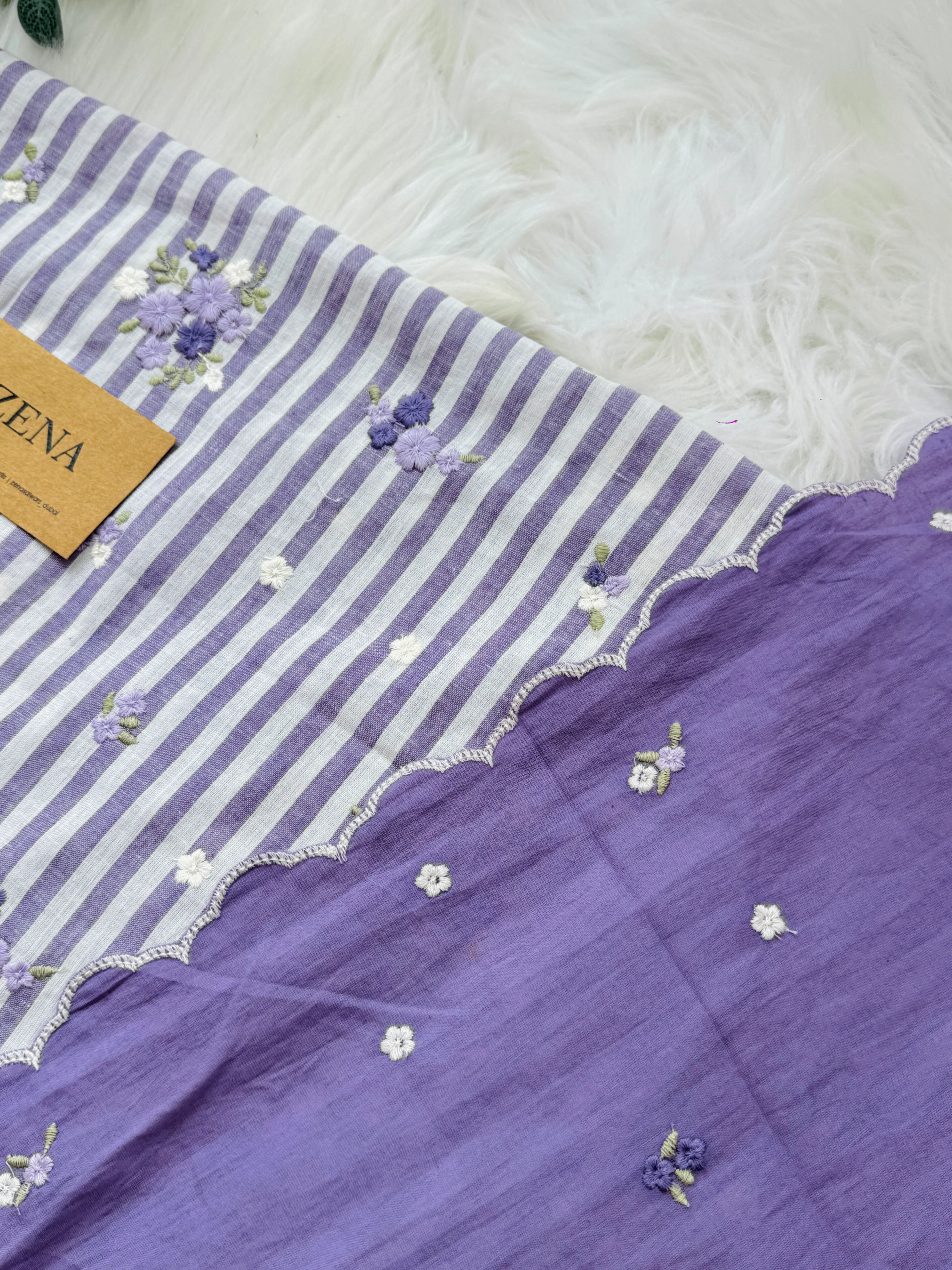 Unstitched Pure Cotton Kurti Set – Top, Bottom & Dupatta 🌿 - Image 3