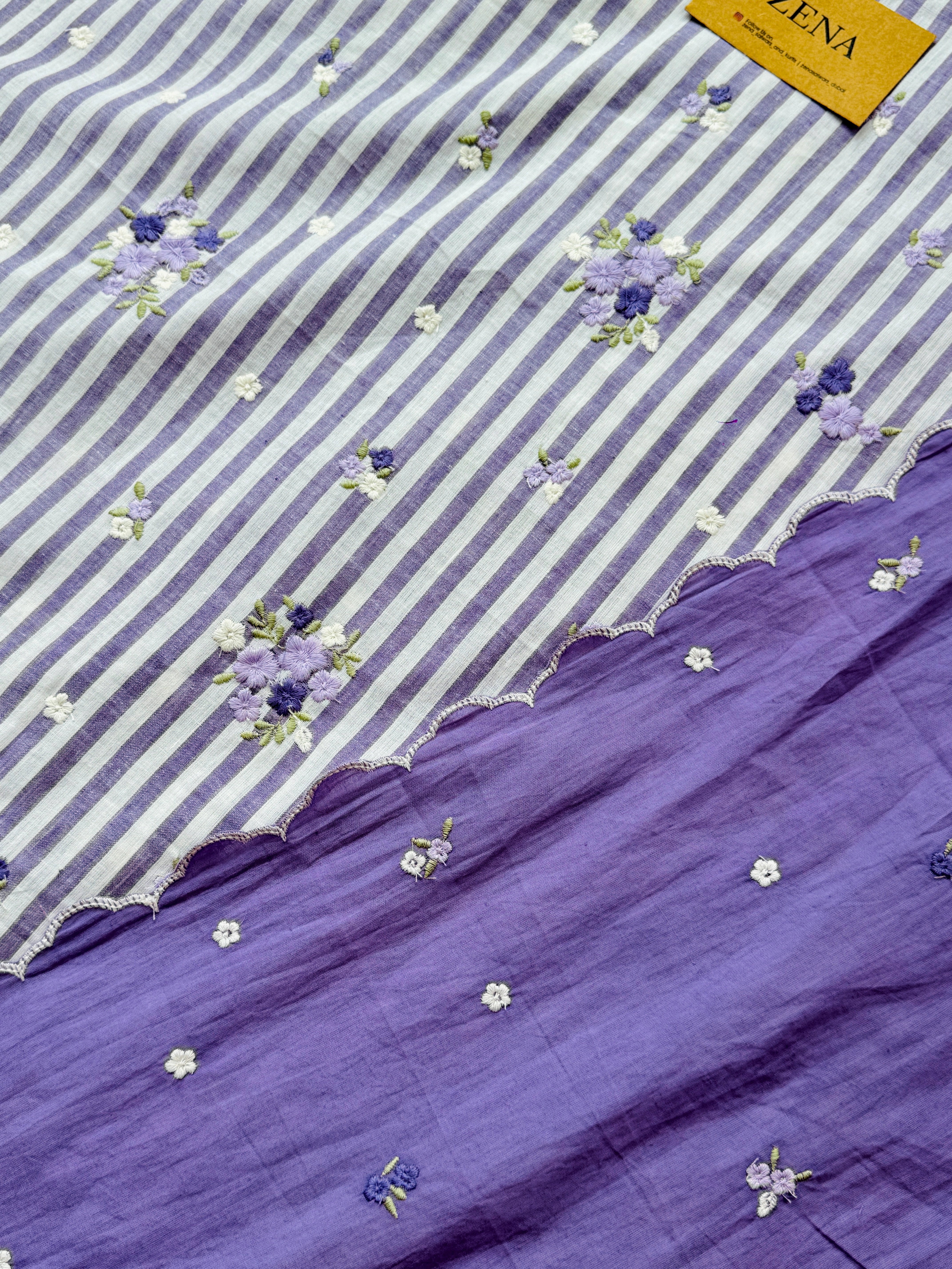 Unstitched Pure Cotton Kurti Set – Top, Bottom & Dupatta 🌿 - Image 4