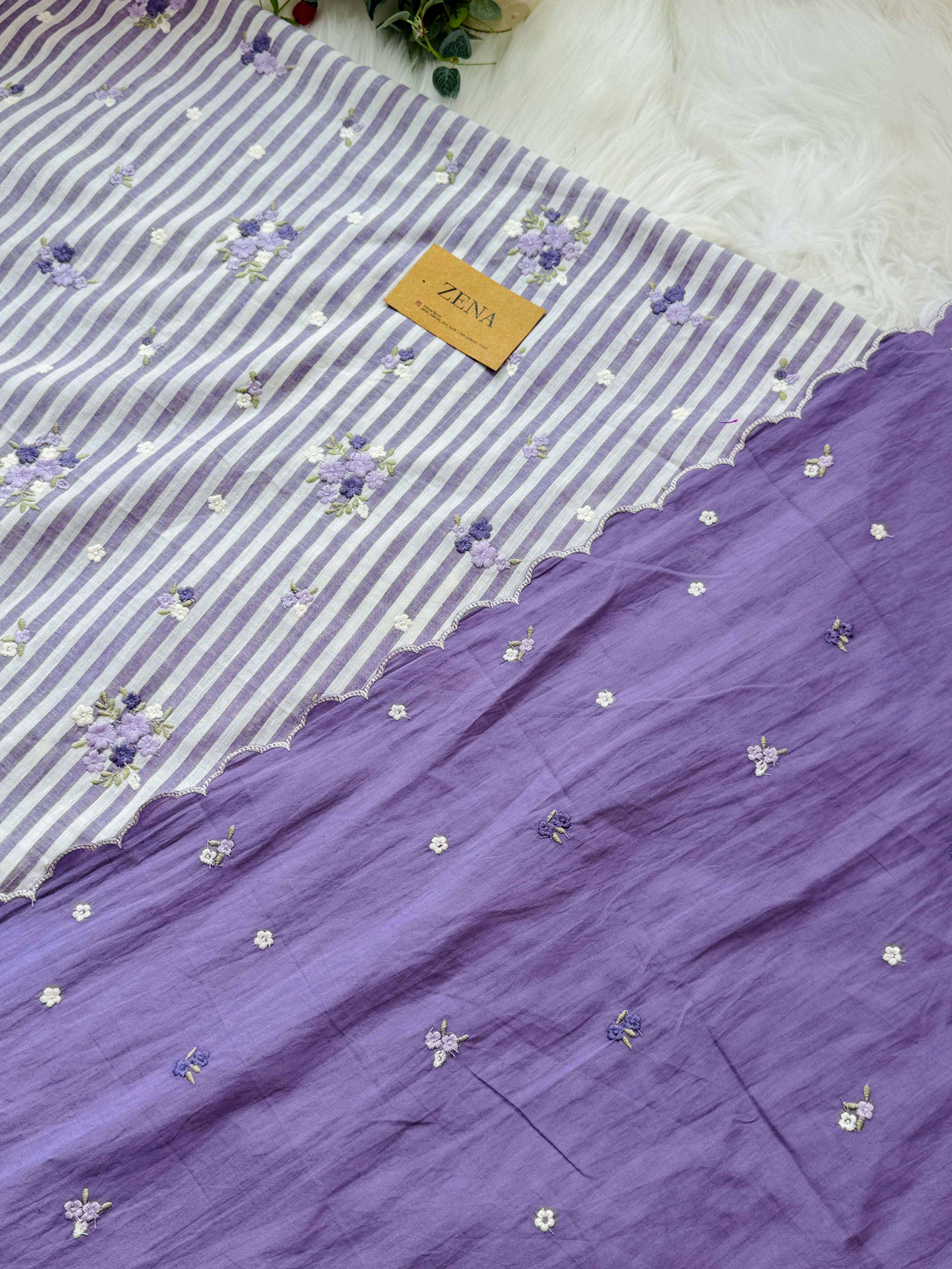 Unstitched Pure Cotton Kurti Set – Top, Bottom & Dupatta 🌿 - Image 6