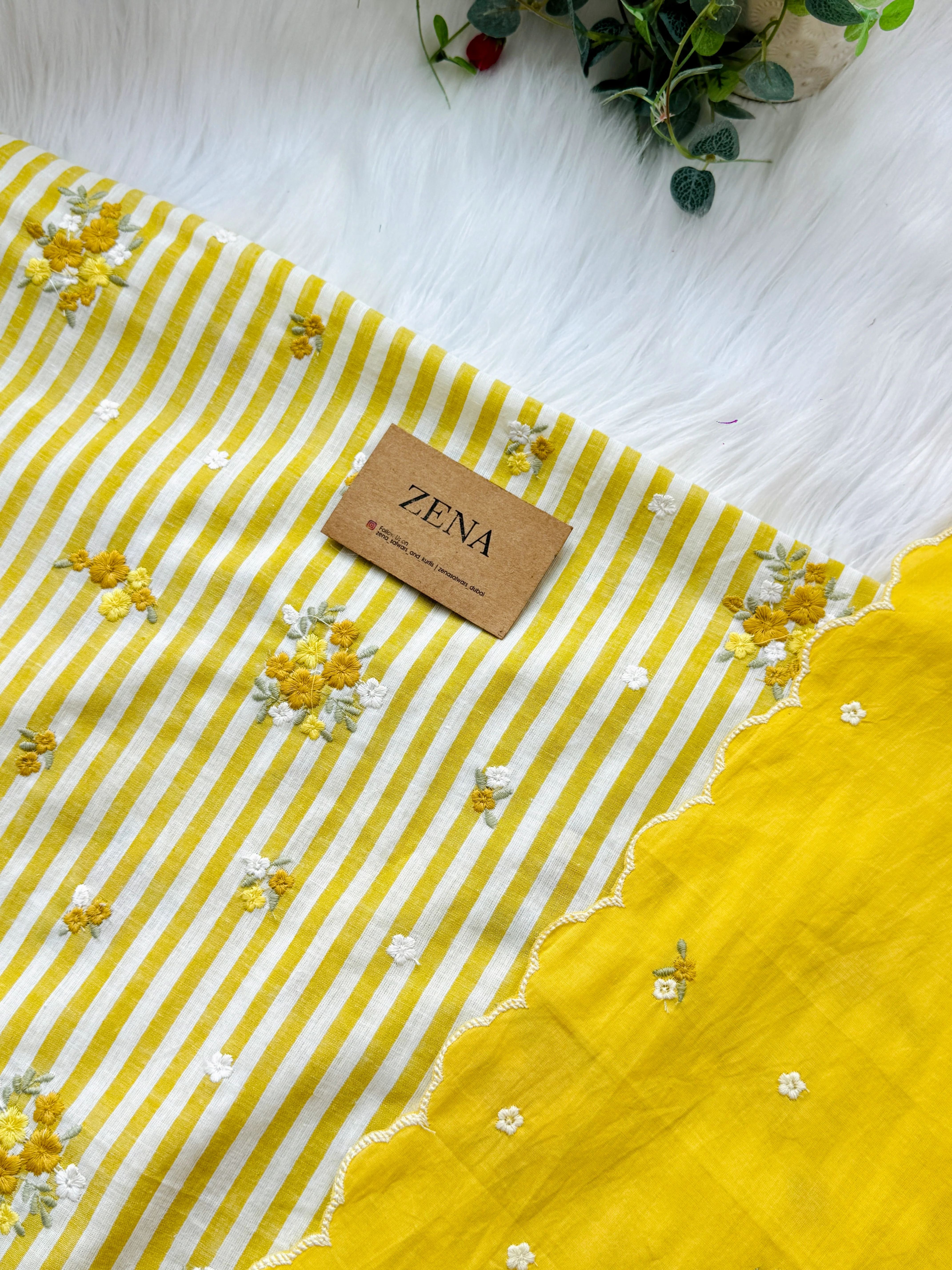Unstitched Pure Cotton Kurti Set – Top, Bottom & Dupatta 🌿 - Image 3