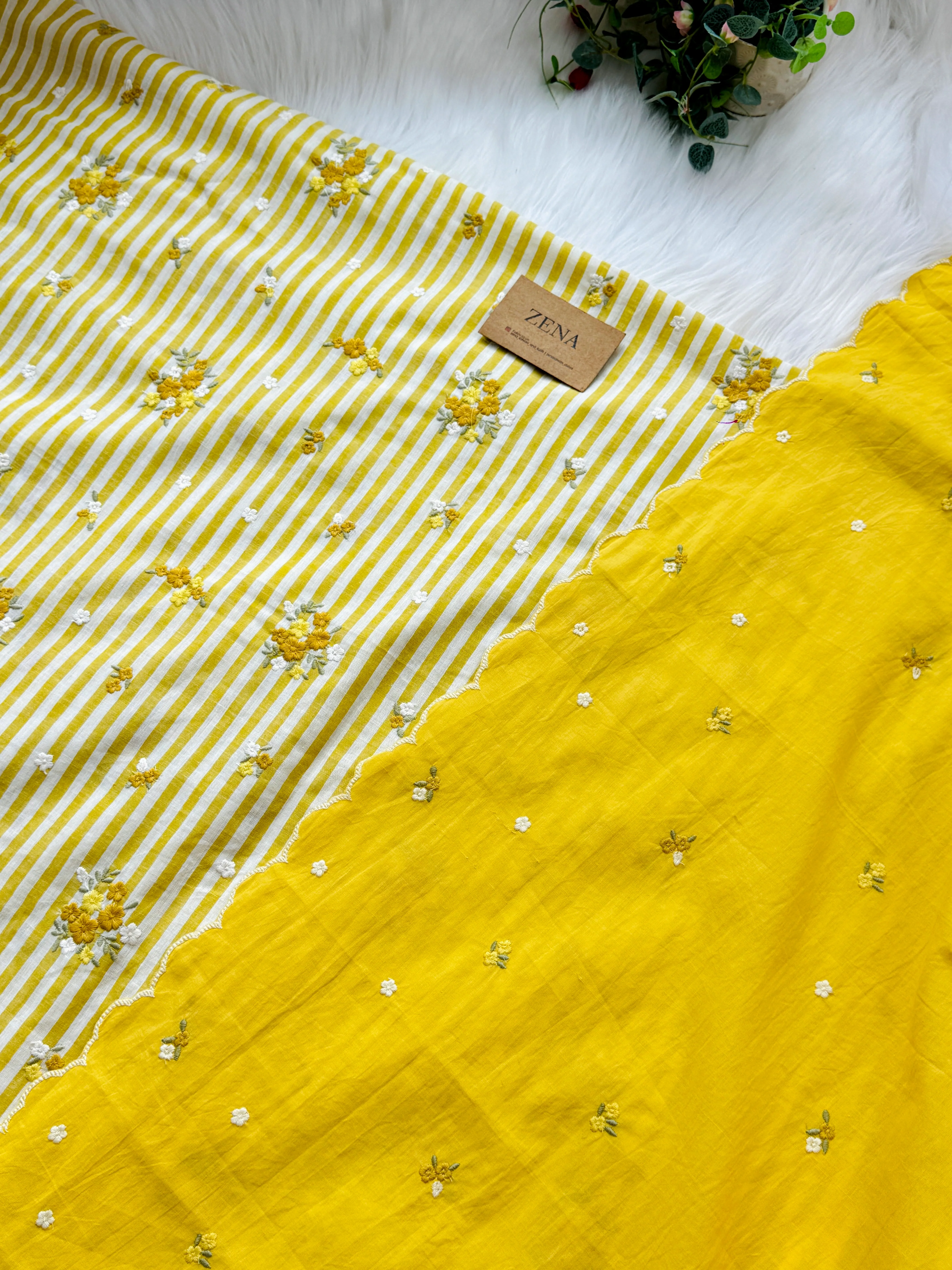 Unstitched Pure Cotton Kurti Set – Top, Bottom & Dupatta 🌿 - Image 6