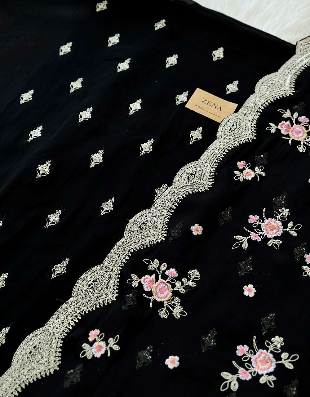 Unstitched Pure Organza Party Wear Suit โจ
