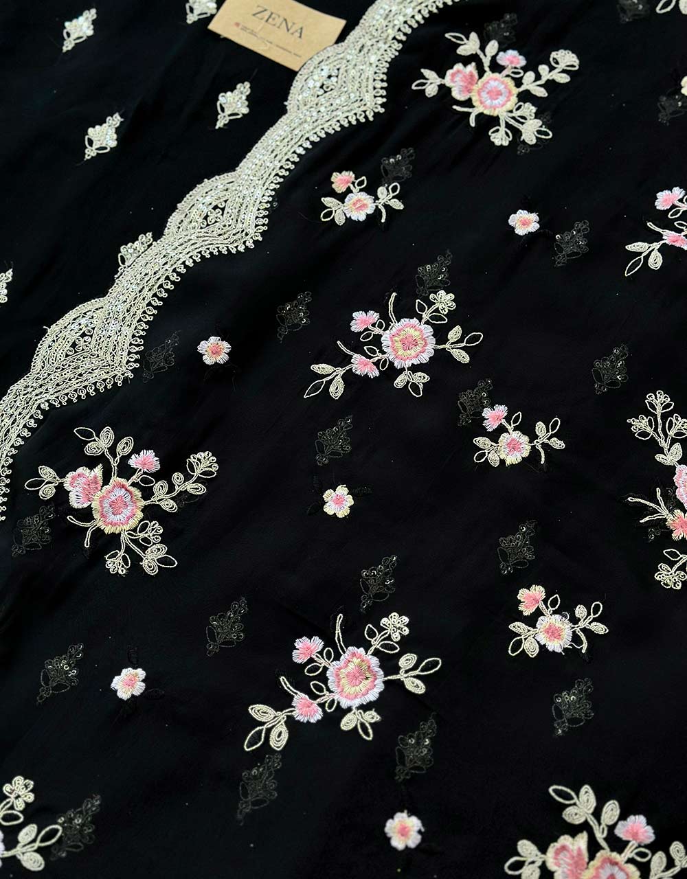 Unstitched Pure Organza Party Wear Suit โจ - Image 4