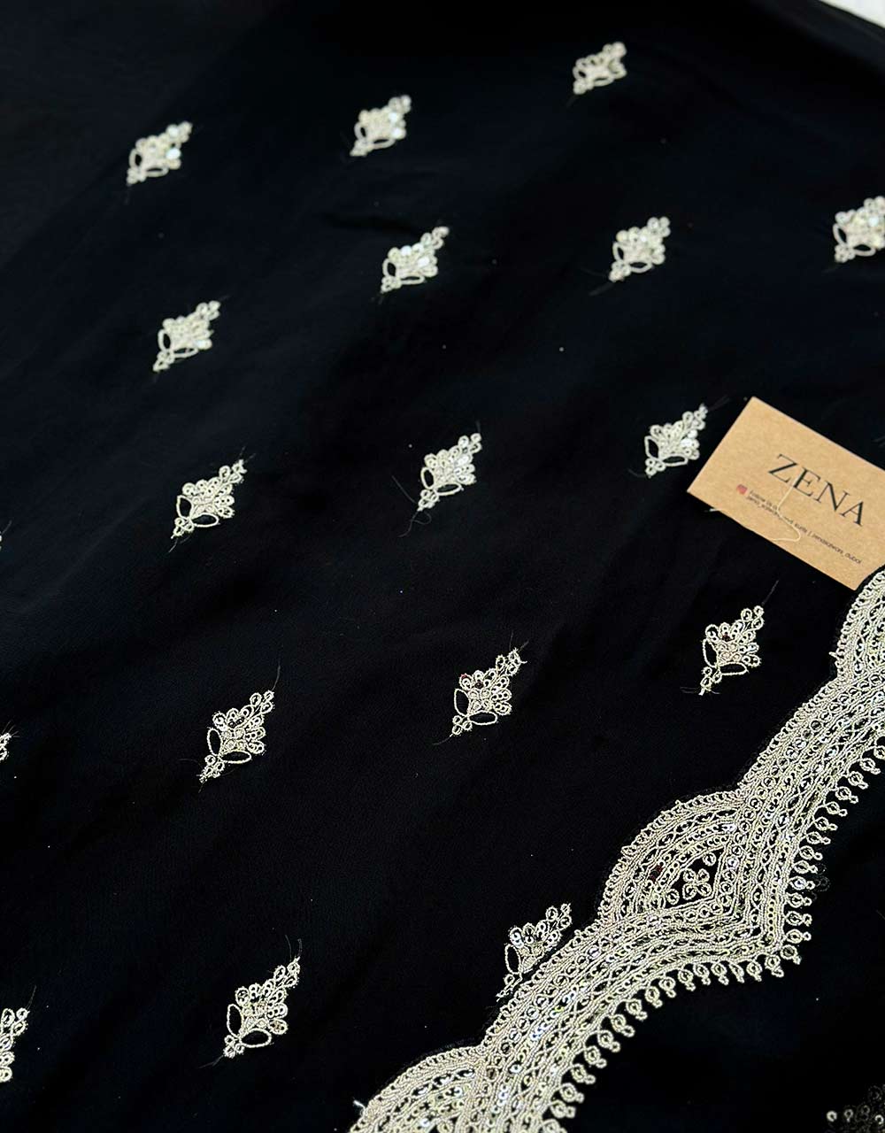 Unstitched Pure Organza Party Wear Suit โจ - Image 5