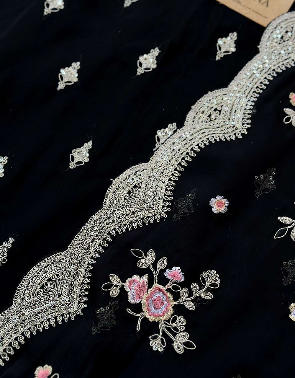 Unstitched Pure Organza Party Wear Suit โจ - Image 6