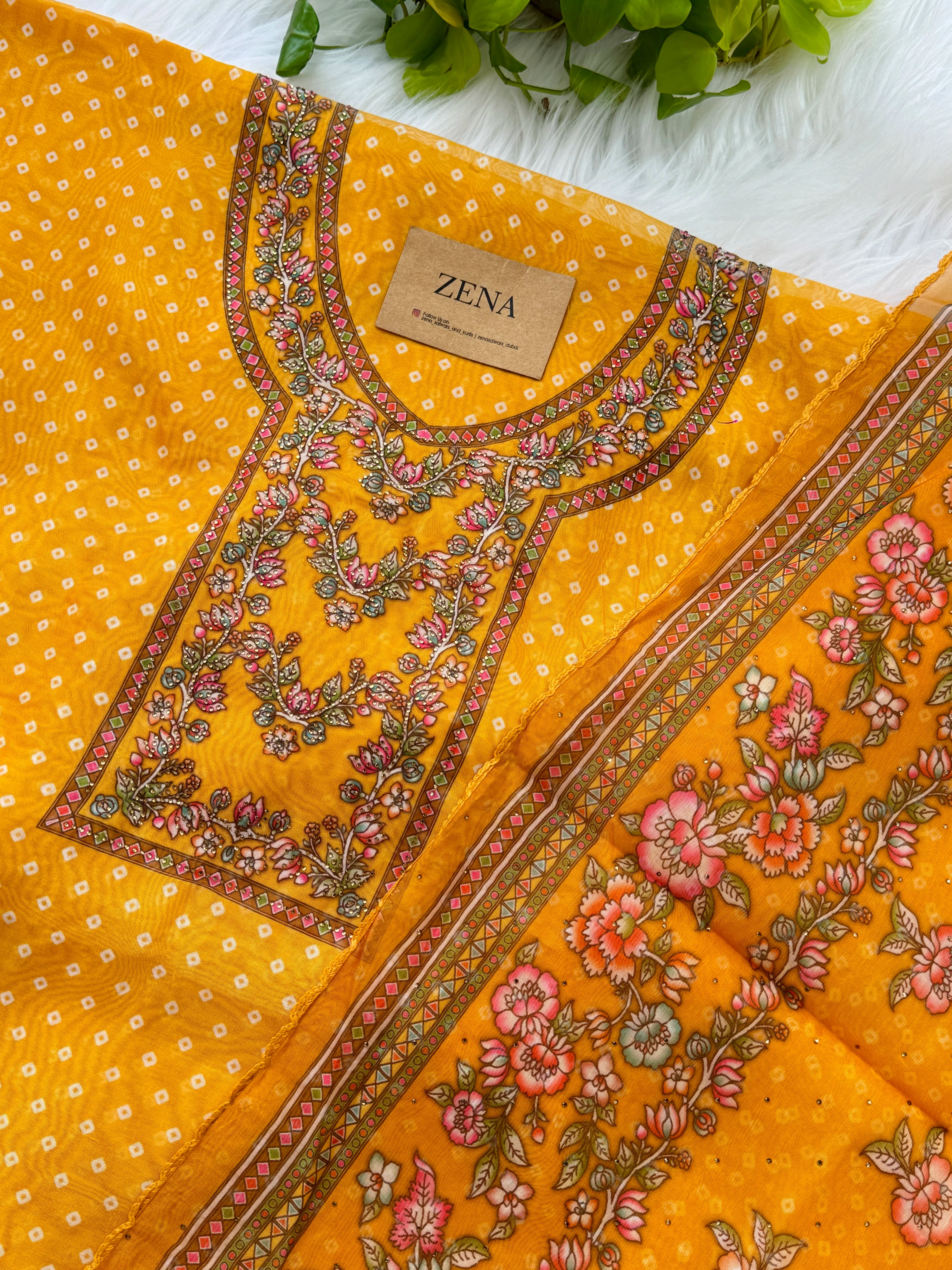 Viscose Organza Unstitched Partywear Suit with Dupatta β Elegant Festive Set - Image 5