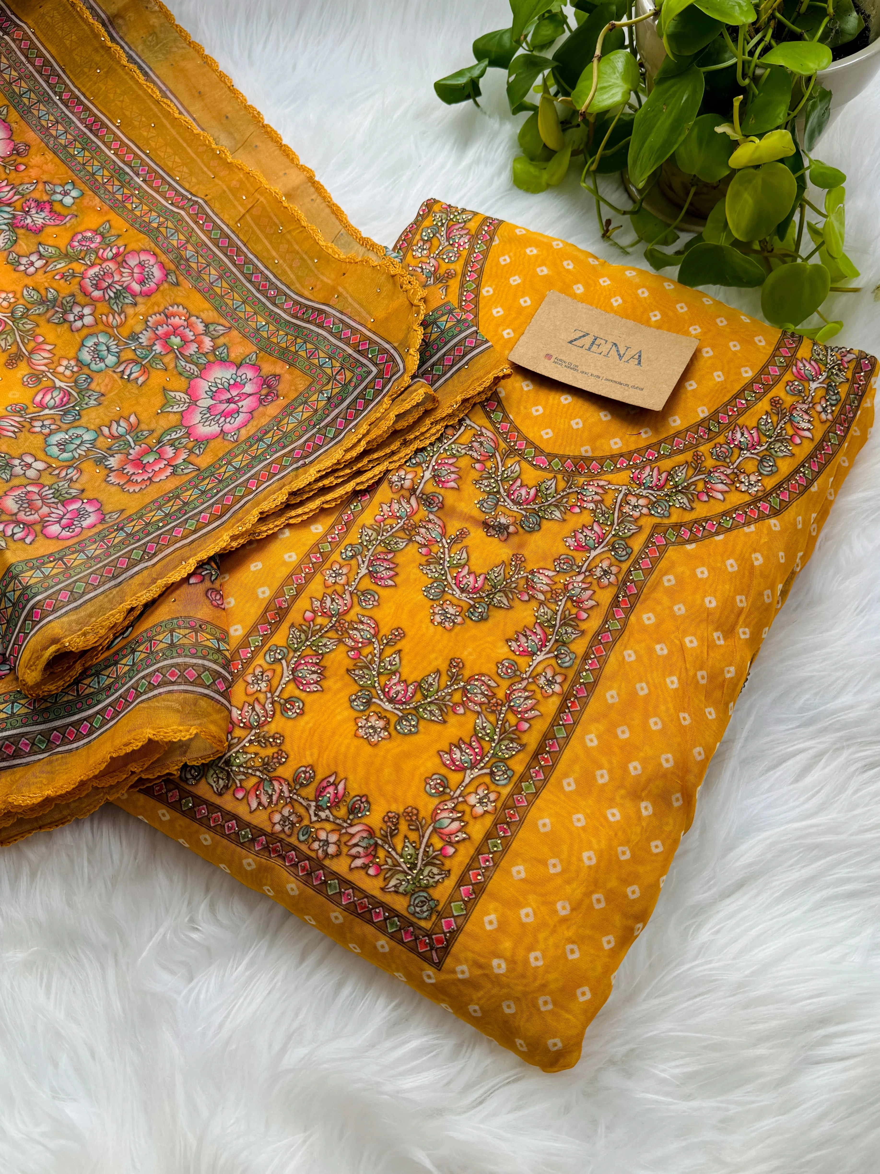 Viscose Organza Unstitched Partywear Suit with Dupatta β Elegant Festive Set - Image 7