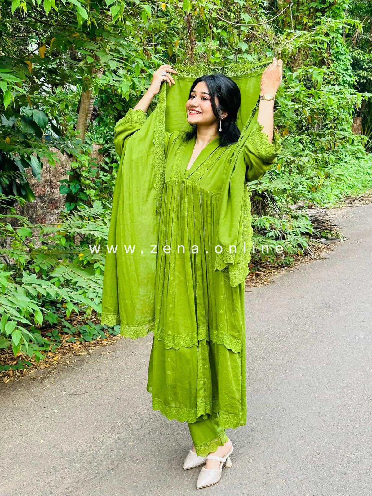 Zena Signature Anarkali 💛 – Premium Pure Mul Cotton🌿 - Image 3